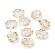 Transparent Acrylic Pendants, with Gold Stamping, Petaline, Clear, 20x17.5x5mm, Hole: 1.5mm, 1086pcs/500g(X1-TACR-D013-03)