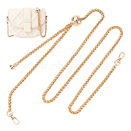Iron Wheat Chain Bags Handle, with Cord Lock & Swivel Clasps, Adjustable Chain for Purse Making, Light Gold, 120x0.5cm(FIND-WH0145-55LG)