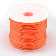 Nylon Thread, Rattail Satin Cord, Dark Orange, 1.0mm, about 76.55 yards(70m)/roll(NWIR-R025-1.0mm-F172)