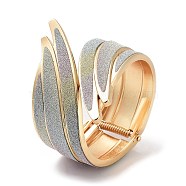 Sparkle Wings Wrap Alloy Cuff Bangles, Chunky Hinged Bangles for Women, Golden, Inner Diameter: 2-3/8x2-1/8 inch(6.05x5.5cm)(BJEW-C058-05G-01)