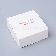 Paper Candy Boxes, Bakery Box, Baby Shower Gift Box, Square, White, 6.5x6.5x3cm(CON-WH0079-79D-02)