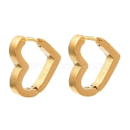 304 Stainless Steel Heart Hoop Earrings for Women, Real 18K Gold Plated, 15.5x3x15mm(EJEW-E291-15G)