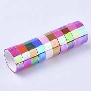 DIY Scrapbook, PVC Plastic Decorative Adhesive Tapes, Mixed Color, 15mm, about 3m/roll, 10roll/group(DIY-S037-07)