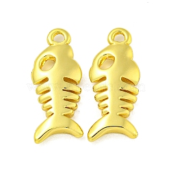 304 Stainless Steel Pendants, Fish Bone Charm, Real 18K Gold Plated, 20x8x3mm, Hole: 1.5mm(STAS-Z085-09G)