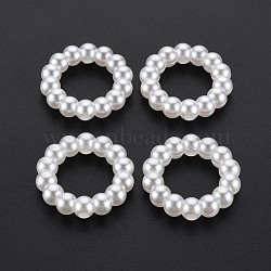 ABS Plastic Imitation Pearl Beads, Ring, Creamy White, 23.5x5.5mm, Hole: 2mm, about 510pcs/500g(OACR-T003-38)