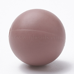 Food Grade Eco-Friendly Silicone Beads, Round, Indian Red, 8~10mm, Hole: 1~2mm(SIL-R008A-50)
