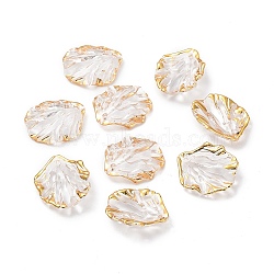 Transparent Acrylic Pendants, with Gold Stamping, Petaline, Clear, 20x17.5x5mm, Hole: 1.5mm, 1086pcs/500g(X1-TACR-D013-03)