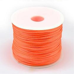 Nylon Thread, Rattail Satin Cord, Dark Orange, 1.0mm, about 76.55 yards(70m)/roll(NWIR-R025-1.0mm-F172)