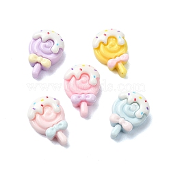 Macaron Color Opaque Resin Decoden Cabochons, Mixed Color, Lollipop, 13x9x5mm(CRES-Q221-01C)