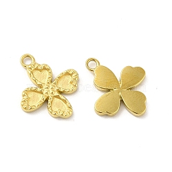 Ion Plating(IP) 304 Stainless Steel Pendants, Clover Charm, Real 14K Gold Plated, 16.5x14x2mm, Hole: 1.6mm(STAS-F284-03G)