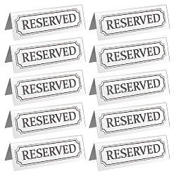 Reserved Sign Mirror Style Acrylic Sign Table Number Holder, For Wedding Seat Reservation Restaurant Business Party, Silver, 150x49x45mm, 10pcs/bag(AJEW-OC0004-56A)