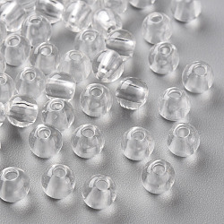 Transparent Acrylic Beads, Round, Clear, 6x5mm, Hole: 1.8mm, about 4400pcs/500g(MACR-S370-A6mm-205)