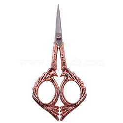 Stainless Steel Phoenix Scissors, Alloy Handle, Embroidery Scissors, Sewing Scissors, Rose Gold & Stainless Steel Color, 12.6cm(SENE-PW0004-02A-05)