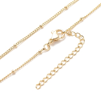 Brass Satellite Chains Necklace for Women, Cadmium Free & Lead Free, Real 18K Gold Plated, 17.44 inch(44.3cm)