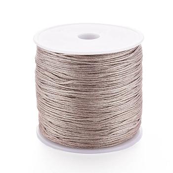 Nylon Thread, Chinese Knotting Cord, Rosy Brown, 0.8mm