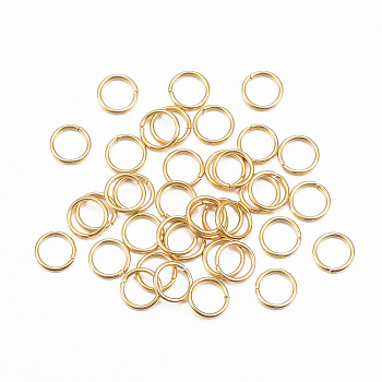 304 Stainless Steel Open Jump Rings, Real 18K Gold Plated, 24 Gauge, 4x0.5mm, Inner Diameter: 3mm