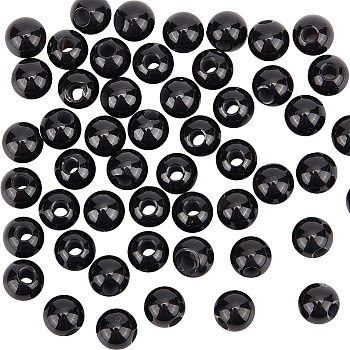 Natural Black Onyx Beads, Dyed & Heated, Round, 6mm, Hole: 2mm, 50pcs/box