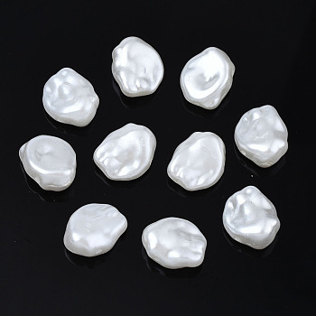 ABS Plastic Imitation Pearl Beads, Oval, Creamy White, 10.5x13x6mm, Hole: 1.2mm, about 1280pcs/500g