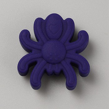 Spider Food Grade Eco-Friendly Silicone Focal Beads, Dark Blue, 27x25x9mm, Hole: 2mm
