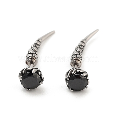 Black Flower 316 Surgical Stainless Steel Stud Earrings