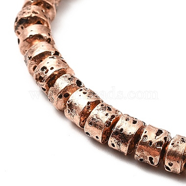 Electroplated Natural Lava Rock Beads Strands(G-G984-14R)-3