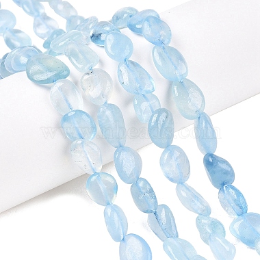 8mm Oval Aquamarine Beads