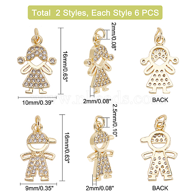 12Pcs 2 Style Brass Pendants(KK-DC0001-86)-2