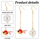 ANATTASOUL 2 Pairs 2 Colors Resin Fish & Glass Ball Asymmetrical Earrings(EJEW-AN0002-32)-3