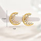 Fashionable Moon Brass Stud Earrings(LQ5104)-5