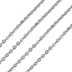 Tarnish Resistant 304 Stainless Steel Cable Chains, Stainless Steel Color, 2x1.5x0.4mm(CHS-K002-33)
