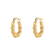 Titanium Steel Hoop Earrings, Golden, 26.5x18.5mm(MC7089-6)