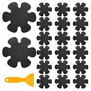 Rubber & Plastic Non-slip Stickers, with Scraper Tool, Flower Shape, Black, 100x1mm(AJEW-WH0258-259B)
