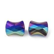 Electroplate Glass Beads, AB Color, Faceted Pillow, Colorful, 10x8x6mm, Hole: 1.6mm(GLAA-D016-14A)