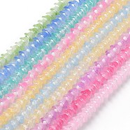 Transparent Glass Beads Strands, Flower, Mixed Color, 11~12x7.5~8mm, Hole: 1.4mm, about 50pcs/strand, 11.42''(29cm)(LAMP-H061-01C)