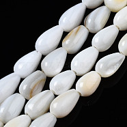 Natural Freshwater Shell Beads Strands, Teardrop, Seashell Color, 6x4x4mm, Hole: 1mm, about 61~65pcs/strand, 15.16 inch(38.5cm)(SHEL-Q024-020)