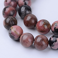 Natural Rhodonite Beads Strands, Round, 10~10.5mm, Hole: 1.2mm, about 36pcs/strand, 15.5 inch(X-G-Q462-10mm-25)