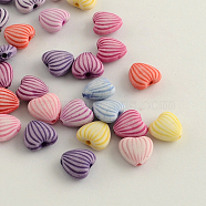 Craft Style Acrylic Beads, Heart, Mixed Color, 10x11x5mm, Hole: 2mm, about 130pcs/50g(X-MACR-Q157-M29)