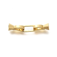 Rack Plating Brass Fold Over Clasps, Long-Lasting Plated, Lead Free & Cadmium Free, Real 18K Gold Plated, 33.5mm(KK-H508-05G)