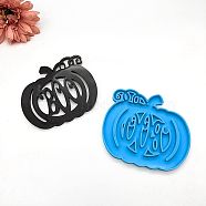 Pumpkin DIY Pendant Silicone Molds, Resin Casting Molds, For UV Resin, Epoxy Resin Jewelry Making, Deep Sky Blue, 98x113x7mm, Hole: 2mm(SIMO-H004-16)