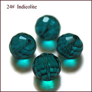 Imitation Austrian Crystal Beads, Grade AAA, Faceted, Round, Teal, 6mm, Hole: 0.7~0.9mm(SWAR-F073-6mm-24)