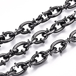 Alloy Nail
 Chain, Unwelded, Oval, with Spool, Gunmetal, 15x11x5mm, about 32.81 Feet(10m)/Roll(LCHA-T001-13B)