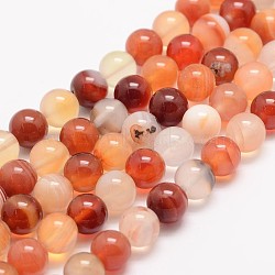 Natural Carnelian Bead Strands, Round, Dyed, 6mm, Hole: 1mm, about 63pcs/strand, 15.5 inch(X-G-K153-B20-6mm)