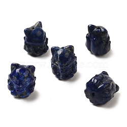 Natural Lapis Lazuli Carved Beads, Nine Tailed Fox, 16x13x12.5mm, Hole: 1.2mm(G-P550-02)