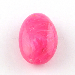 Oval Imitation Gemstone Acrylic Beads, Deep Pink, 30x19x11.5mm, Hole: 2.5mm, about 117pcs/500g(OACR-R033A-23)