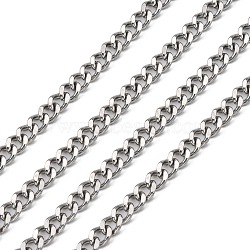 Tarnish Resistant 304 Stainless Steel Twist Chains, Faceted, Unwelded, Stainless Steel Color, 5.5x4.5x1.2mm(CHS-K001-19-4.5mm)