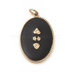 Ion Plating(IP) 304 Stainless Steel Enamel Pendants, with Jump Ring, Oval with Fishbone Pattern, Real 14K Gold Plated, 19.5x13x2mm, Hole: 2.8mm(STAS-G295-08G)