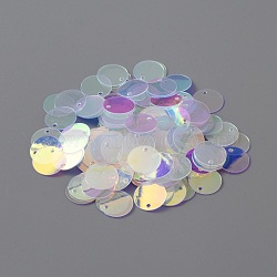 Iridescent PVC Paillette/Sequins Pendants, Flat Round, Ornament Accessories, Plum, 10x0.2mm, Hole: 1mm, about 1000pcs/bag(PVC-WH0006-01A)