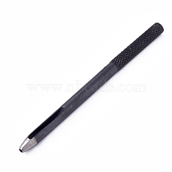 Steel Hollow Hole Punch Cutter Tool, for DIY Handmade Leather Craft, Black, 82x5mm, Hole: 1.6mm(TOOL-WH0121-06F)