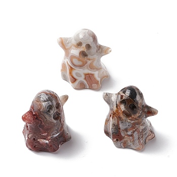 2 Inch Natural Mexican Agate Sculptures, Figurines, Home Display Decorations, Ghost, Halloween Theme, 41~42x35~37x26~30mm