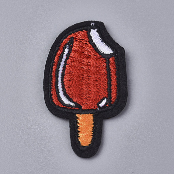 Computerized Embroidery Cloth Iron on/Sew on Patches, Costume Accessories, Ice Sucker, Colorful, 43x26x1.5mm